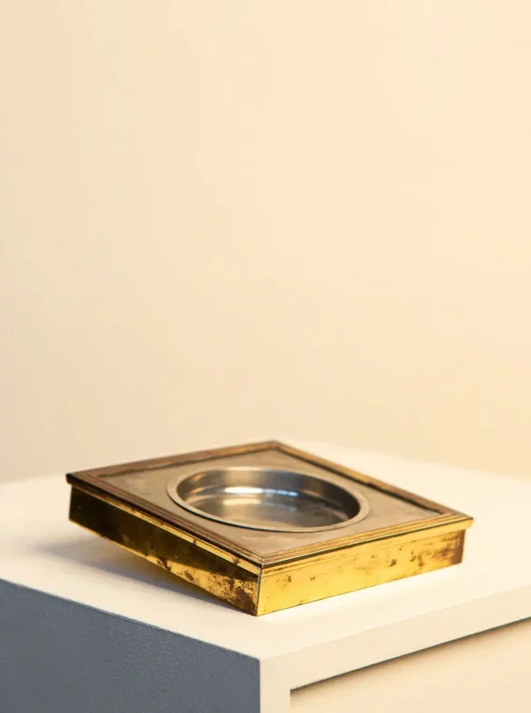 The Oblist 60's Silver and Gold-Plated Metal Square Tray | Ashtray