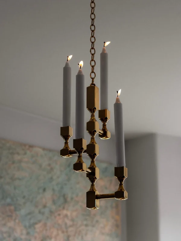 The Oblist Sculptural Brass Chandelier | Vintage Candle Holders | Candles & Holders