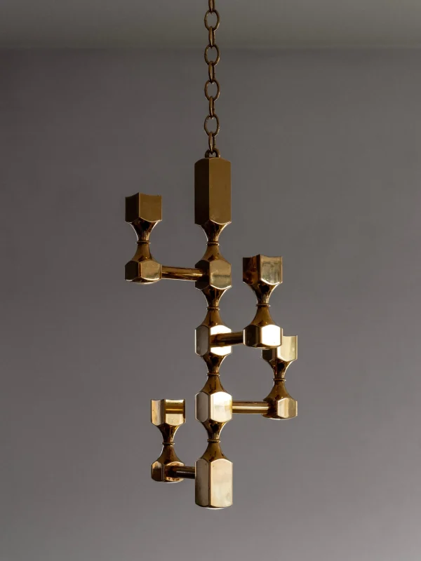 The Oblist Sculptural Brass Chandelier | Vintage Candle Holders | Candles & Holders