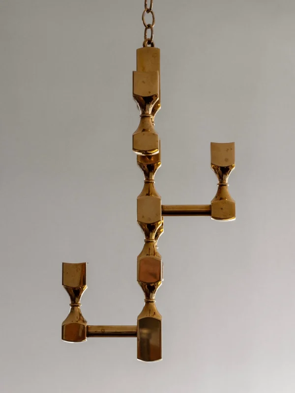 The Oblist Sculptural Brass Chandelier | Vintage Candle Holders | Candles & Holders