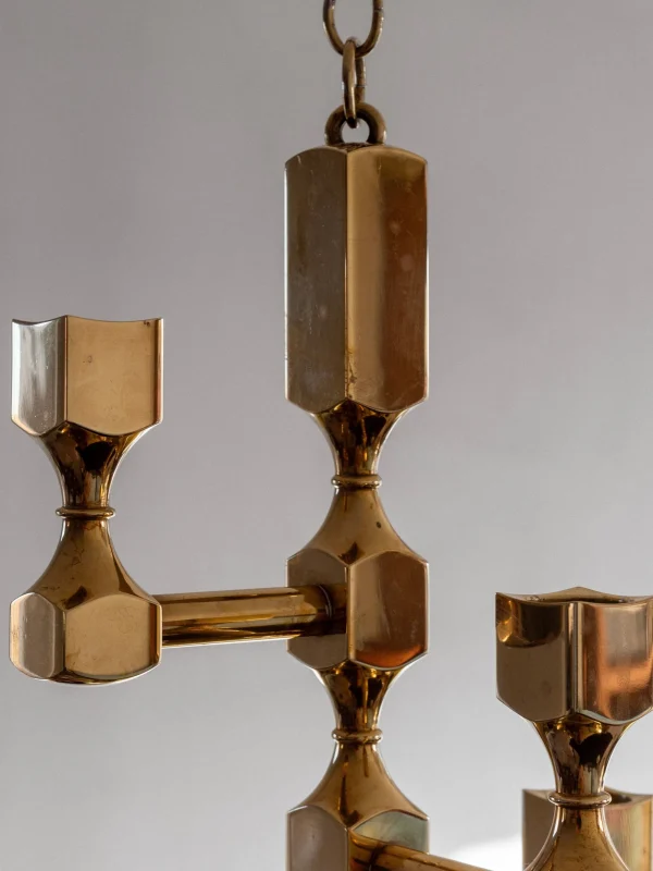 The Oblist Sculptural Brass Chandelier | Vintage Candle Holders | Candles & Holders