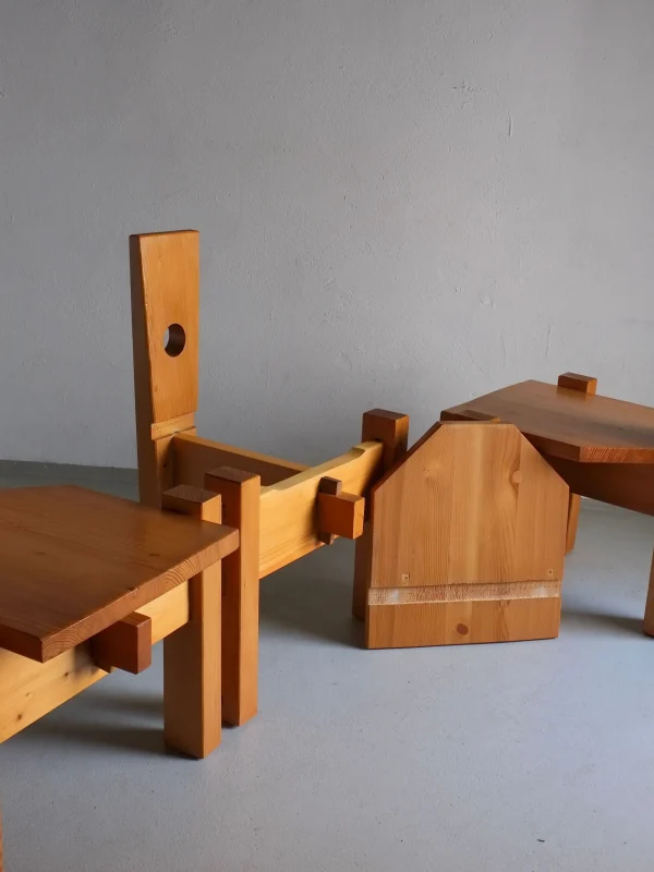 The Oblist 4 Sculptural Pine Chairs by Erwin Egel 1960s | Vintage Furniture | Chair