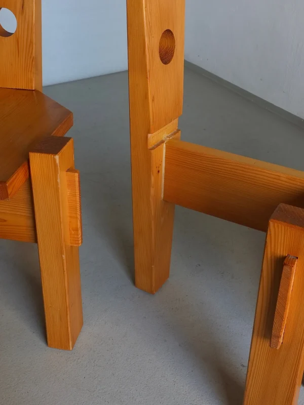 The Oblist 4 Sculptural Pine Chairs by Erwin Egel 1960s | Vintage Furniture | Chair