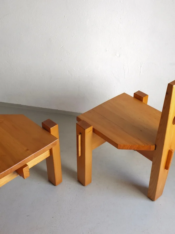 The Oblist 4 Sculptural Pine Chairs by Erwin Egel 1960s | Vintage Furniture | Chair