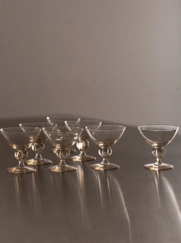 The Oblist Set of 7 Art Deco Glass | Vintage Tableware | Glasses