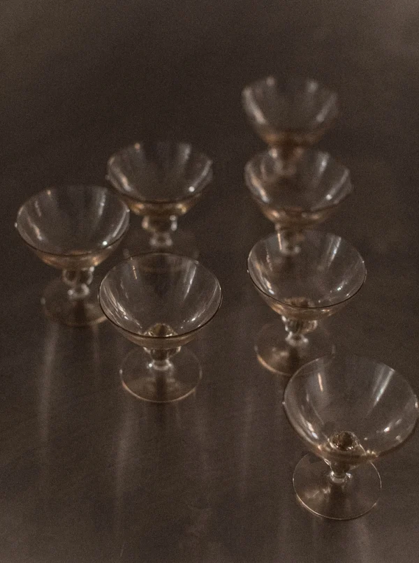 The Oblist Set of 7 Art Deco Glass | Vintage Tableware | Glasses