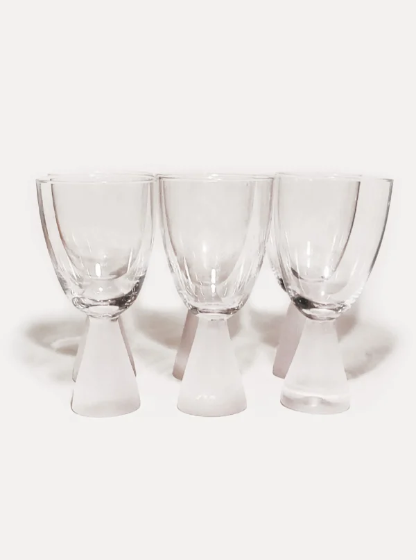 The Oblist Set of 6 Conic Wines Glasses | Vintage Tableware | Glasses