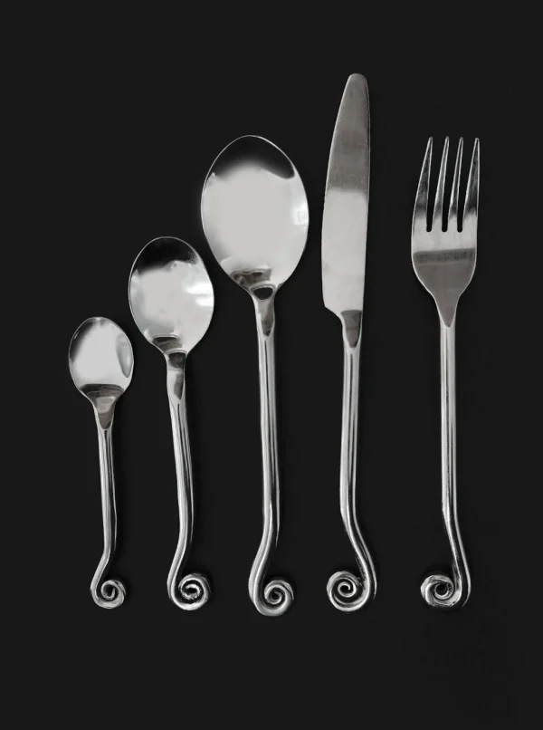 The Oblist Set of 5 Swirling Cutlery | Vintage Tableware | Cutlery