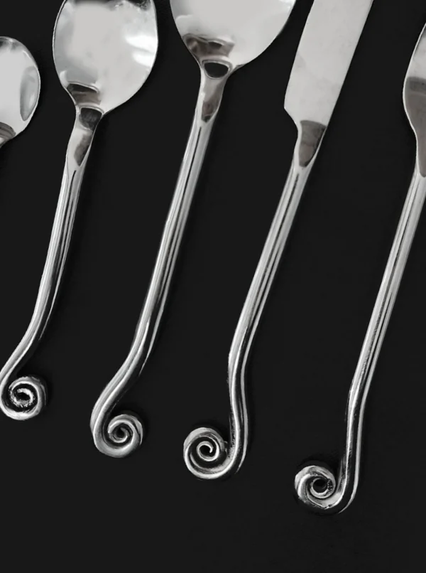 The Oblist Set of 5 Swirling Cutlery | Vintage Tableware | Cutlery