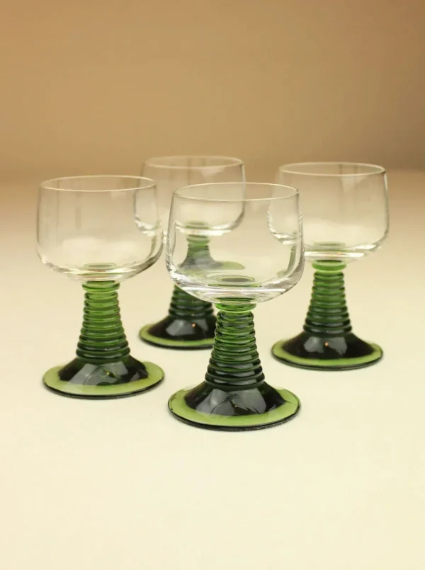 The Oblist Set of Four Roemer Glasses | Vintage Tableware | Glasses