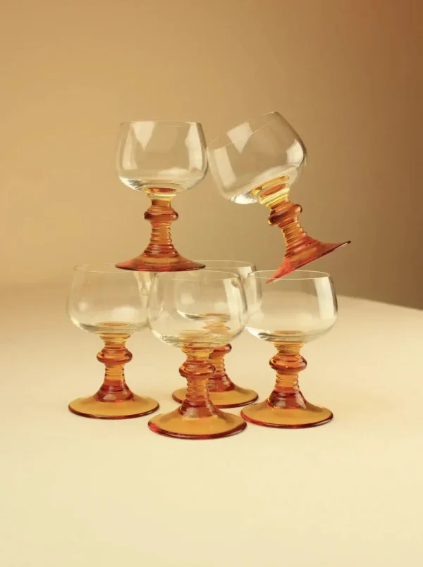 The Oblist Set of Six Roemer Glasses | Vintage Tableware | Glasses