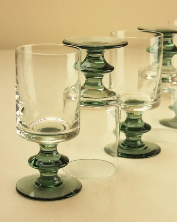 The Oblist Set of Six Wine Glasses | Vintage Tableware | Glasses