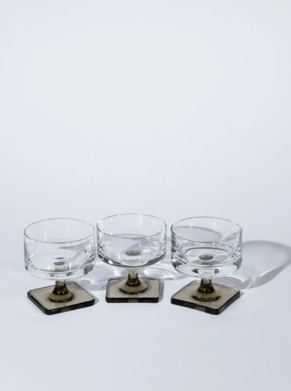 The Oblist Set of Three Liqueur Coupes | Vintage Tableware | Glasses