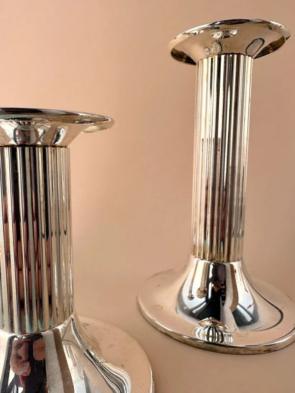 The Oblist 3 Silver Plated Classicist Style Candle Holders 1980s | Vintage Candle Holders | Candles & Holders