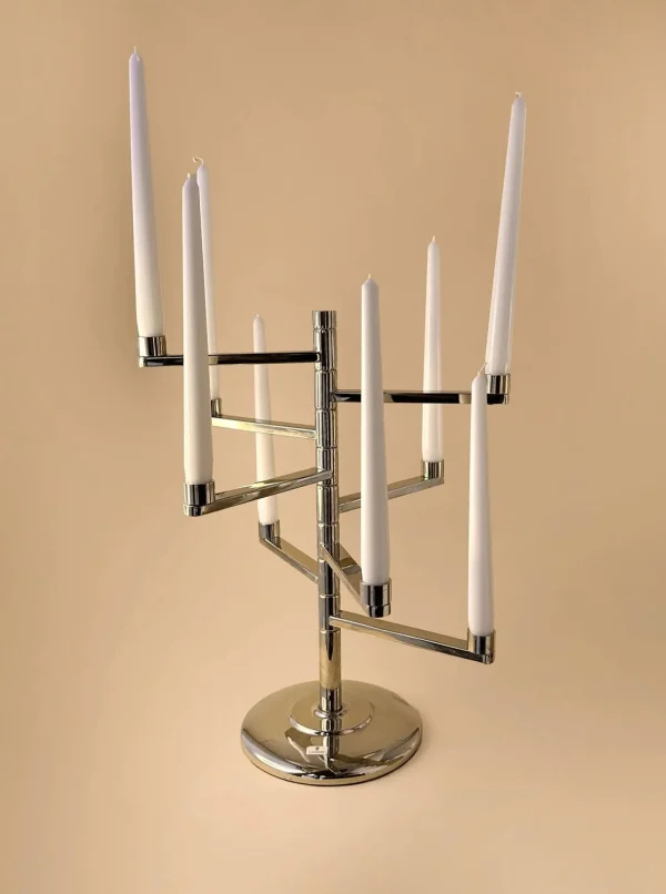 The Oblist Silver-plated Candelabra by Lambert 80s | Vintage Candle Holders | Candles & Holders