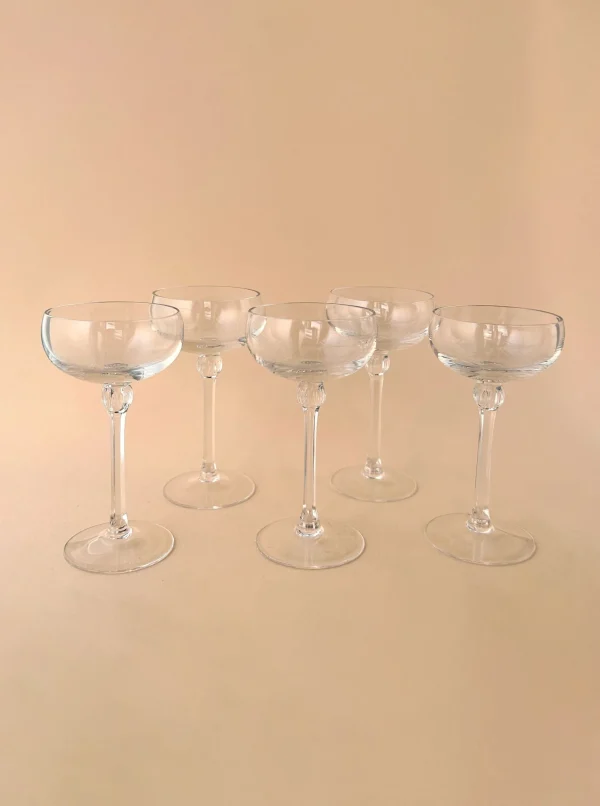 The Oblist 5 Small Champagne Bowls | Vintage Tableware | Glasses