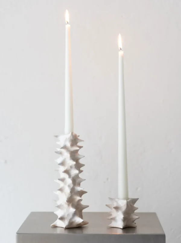 The Oblist Spiky Candle Holder White | Candles & Holders | Dining Room