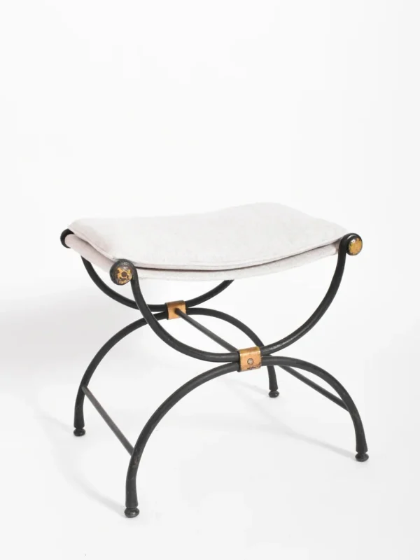 The Oblist Stool in wrought iron and fabric, 1960s | Vintage Furniture | Chair