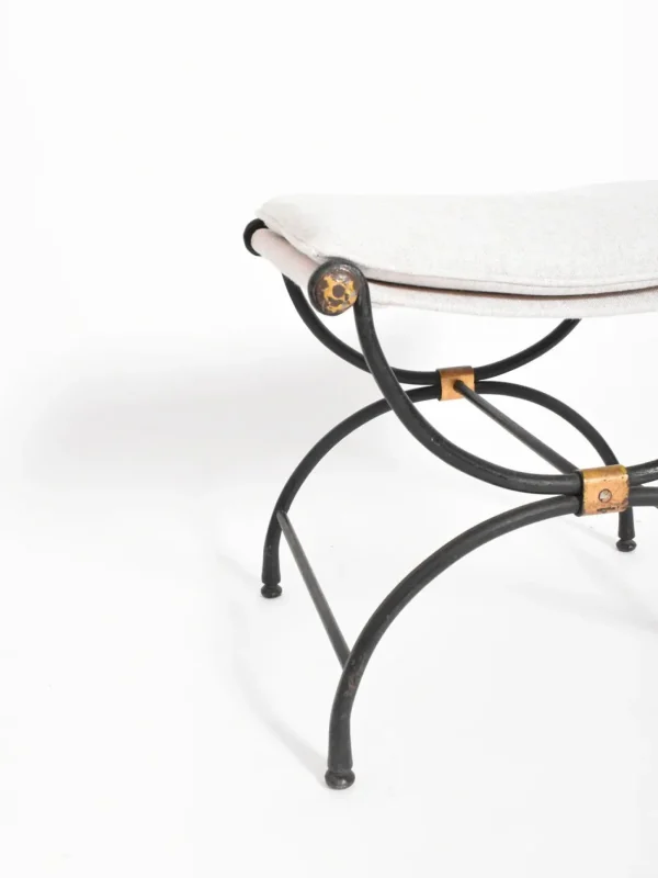 The Oblist Stool in wrought iron and fabric, 1960s | Vintage Furniture | Chair