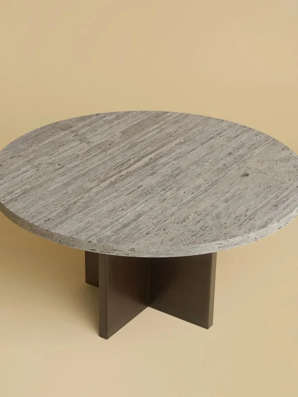 The Oblist Tinian Coffee Table in Marble and Wood | Low Side Table | Coffee & End Tables