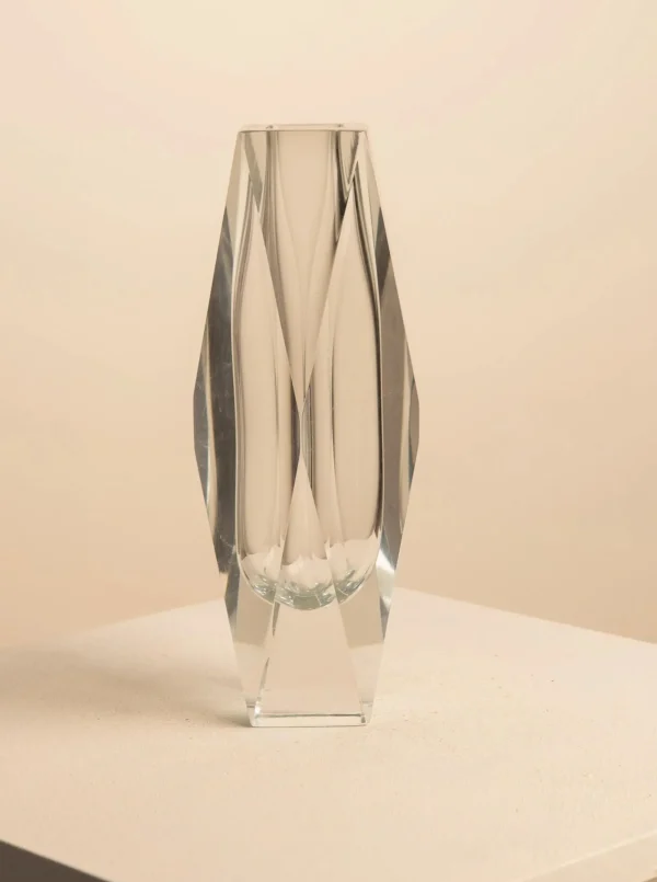 The Oblist Transparent Vase by Flavio Poli for Seguso | Vintage Vases | Vases