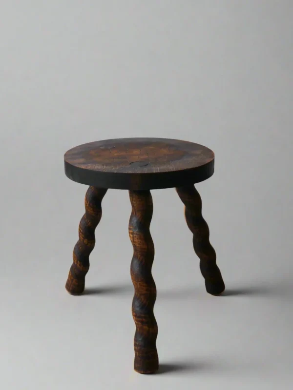 The Oblist Turned Wooden Stool | Vintage Furniture | Chair