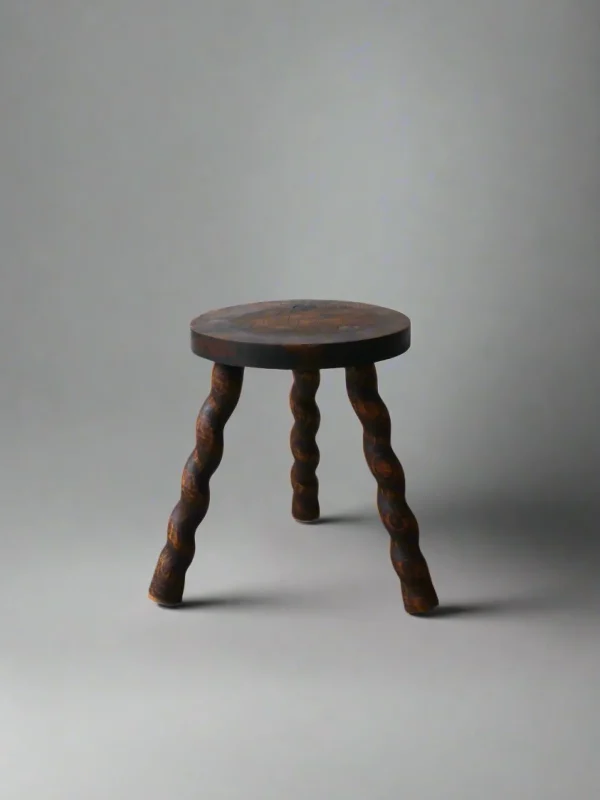 The Oblist Turned Wooden Stool | Vintage Furniture | Chair