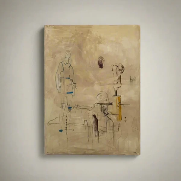 The Oblist Untitled - Acrylic, oil pastel, charcoal on canvas | Paintings | Living Room