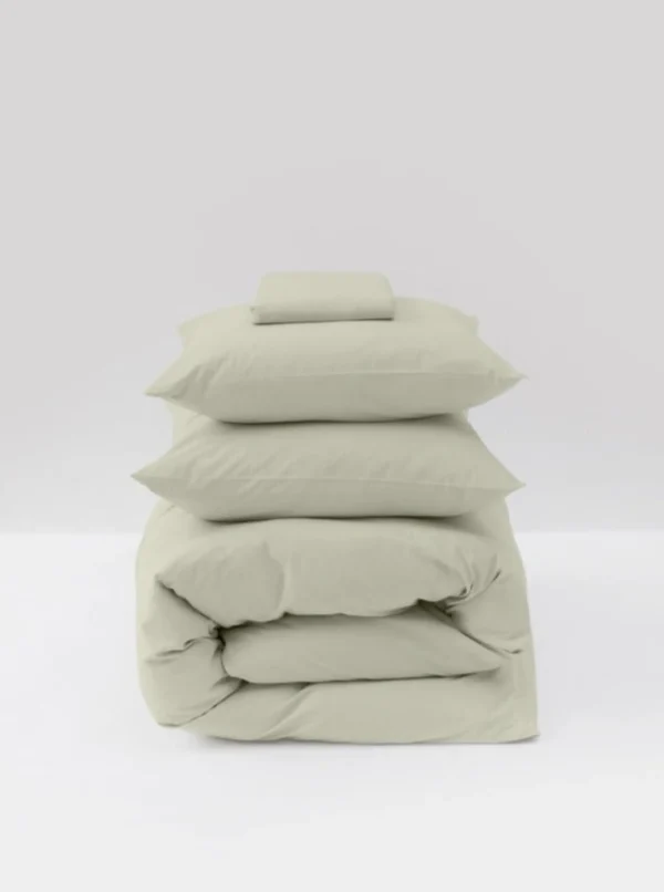 The Oblist Washed Cotton Percale Bed Set in Sage | Bedding | Bedroom