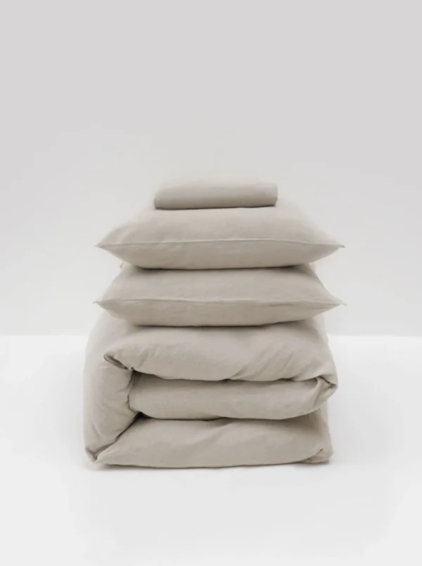 The Oblist Washed Linen Bed Set in Natural | Bedding | Bedroom