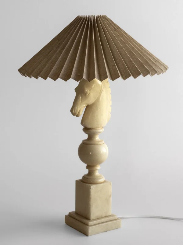 The Oblist White Knight Alabaster Table Lamp, Italy, 1970s | Table Lamp | Living Room