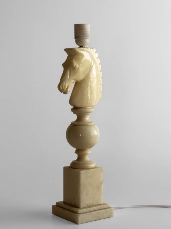 The Oblist White Knight Alabaster Table Lamp, Italy, 1970s | Table Lamp | Living Room