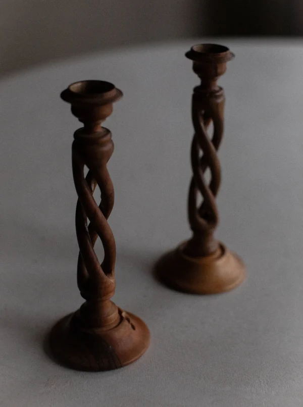 The Oblist Wooden Candleholder | Vintage Candle Holders | Candles & Holders