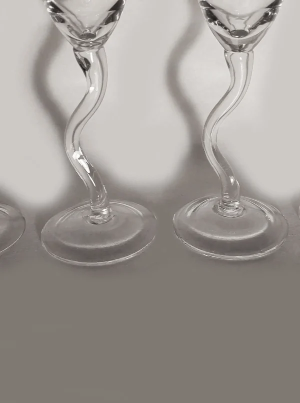 The Oblist Zig Zag Champagne Flutes | Vintage Tableware | Glasses