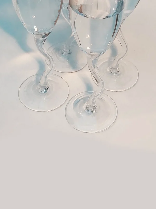 The Oblist Zig Zag Champagne Flutes | Vintage Tableware | Glasses